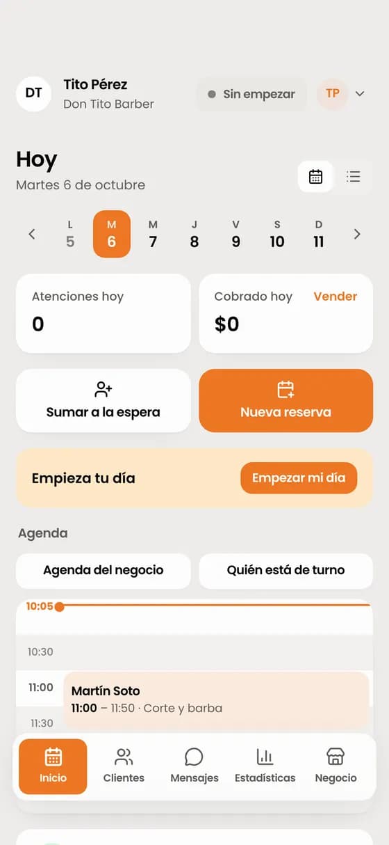 En Inicio verás «Empieza tu día». Toca «Empezar mi día».