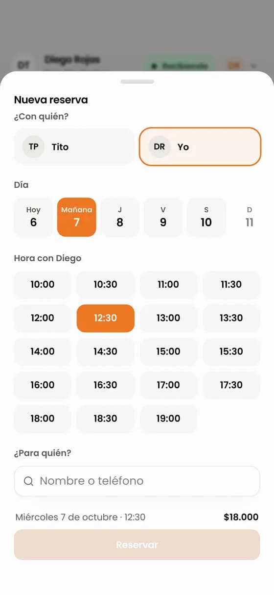 Elige el día y una hora libre.